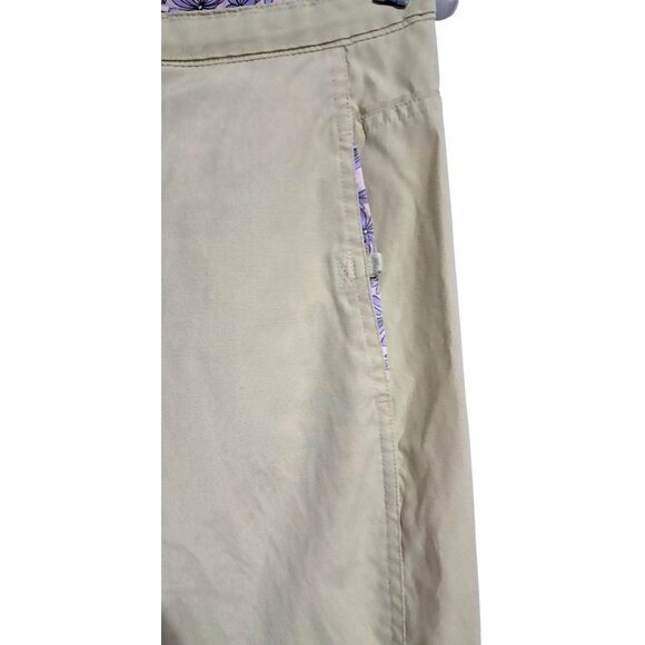Meridian Expedition Cropped Pants Womens Size M Floral Lining Green Cotton & Nyl - Picture 5 of 9